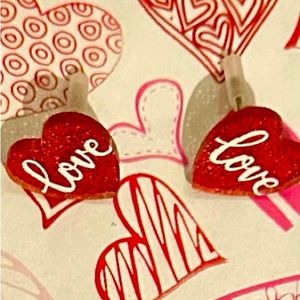 Valentine Love ❤️ earrings shimmery shine